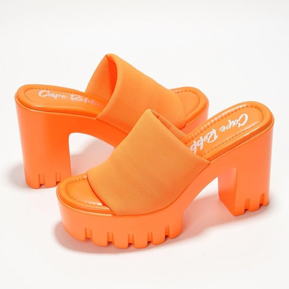 Cape Robbin Women's Chunky Platform Sandals Block Heel - Slip On Echoya